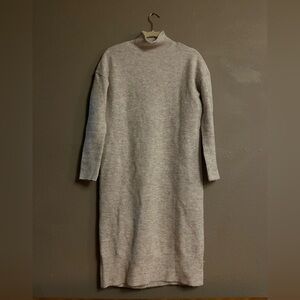 Light Grey Turtleneck Dress